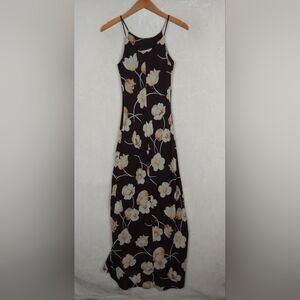 Vintage 70s Groove Maxi Slip Dress Womens Small grunge floral Whimsigoth USA